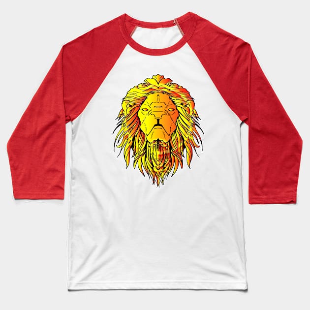 the yellow lion head Baseball T-Shirt by tebulation